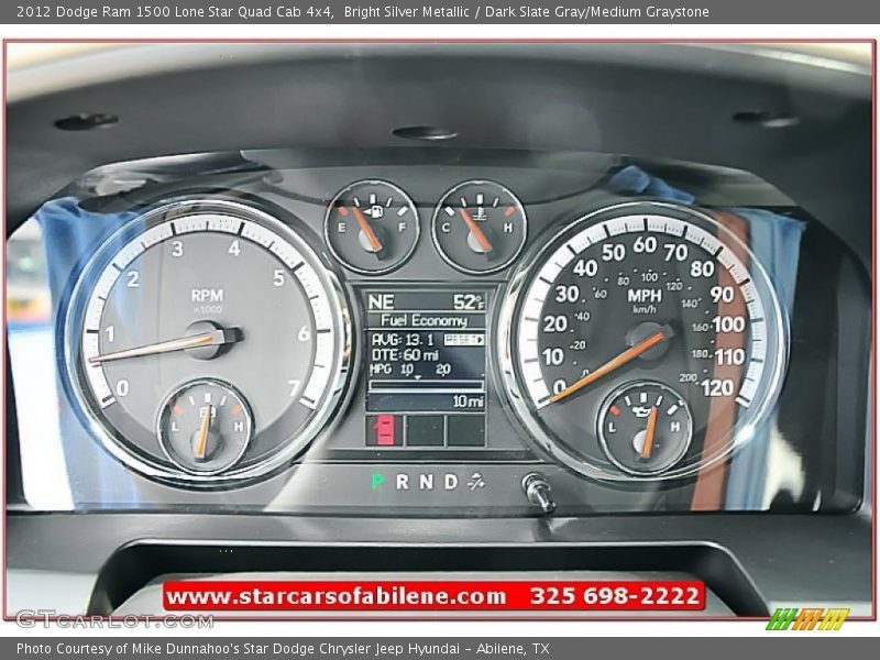 Bright Silver Metallic / Dark Slate Gray/Medium Graystone 2012 Dodge Ram 1500 Lone Star Quad Cab 4x4