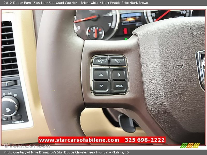 Bright White / Light Pebble Beige/Bark Brown 2012 Dodge Ram 1500 Lone Star Quad Cab 4x4