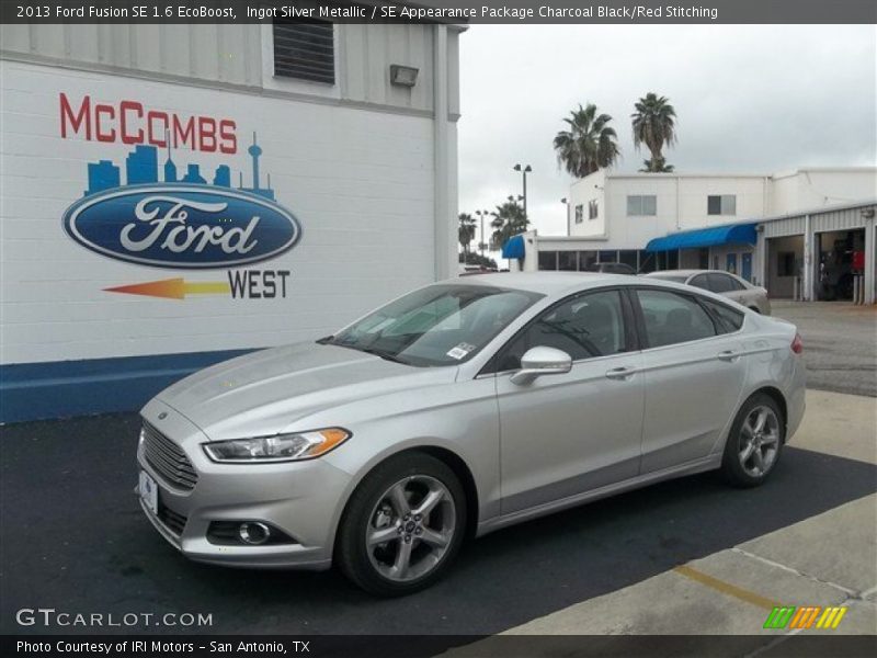 Ingot Silver Metallic / SE Appearance Package Charcoal Black/Red Stitching 2013 Ford Fusion SE 1.6 EcoBoost