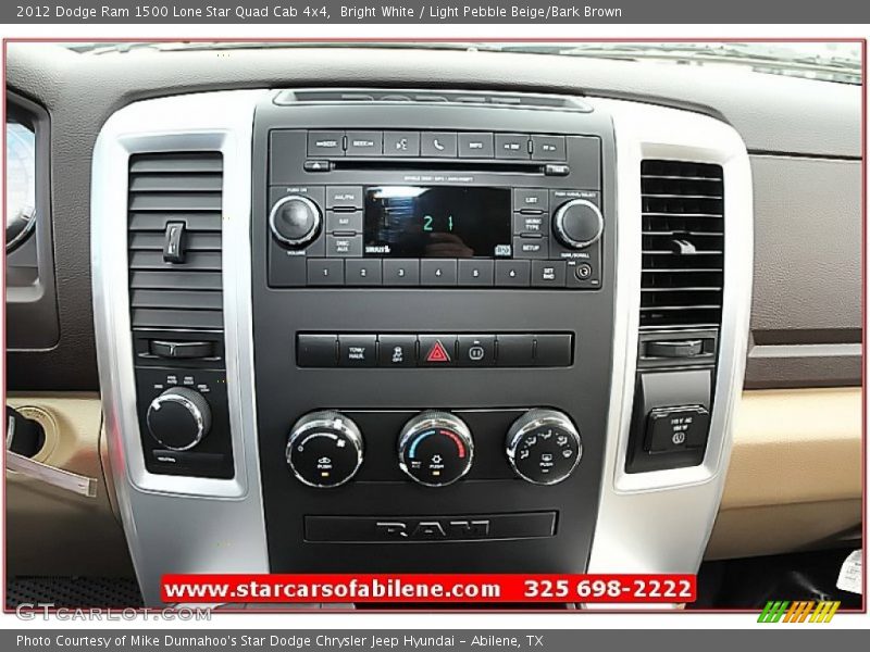 Bright White / Light Pebble Beige/Bark Brown 2012 Dodge Ram 1500 Lone Star Quad Cab 4x4