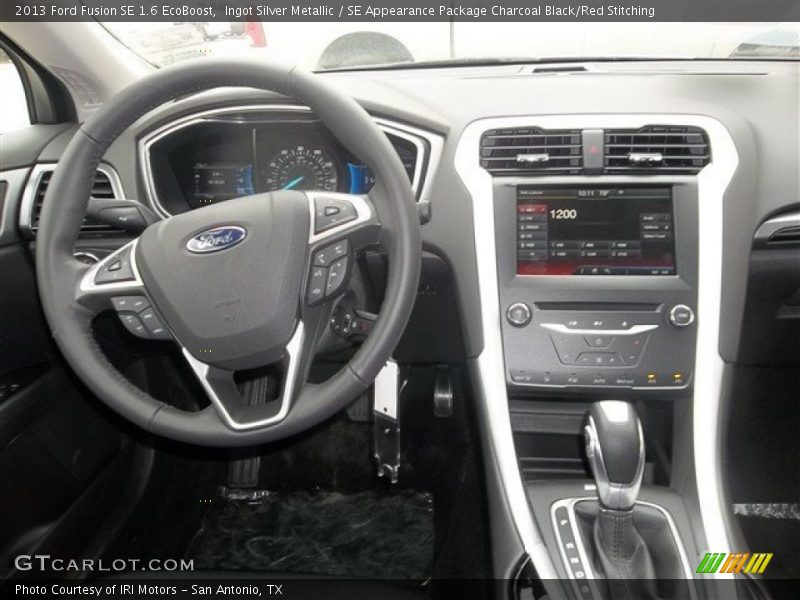 Ingot Silver Metallic / SE Appearance Package Charcoal Black/Red Stitching 2013 Ford Fusion SE 1.6 EcoBoost