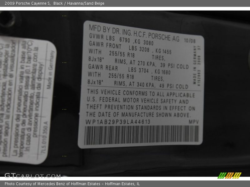 Black / Havanna/Sand Beige 2009 Porsche Cayenne S