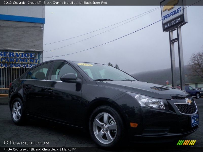 Black Granite Metallic / Jet Black/Sport Red 2012 Chevrolet Cruze LT
