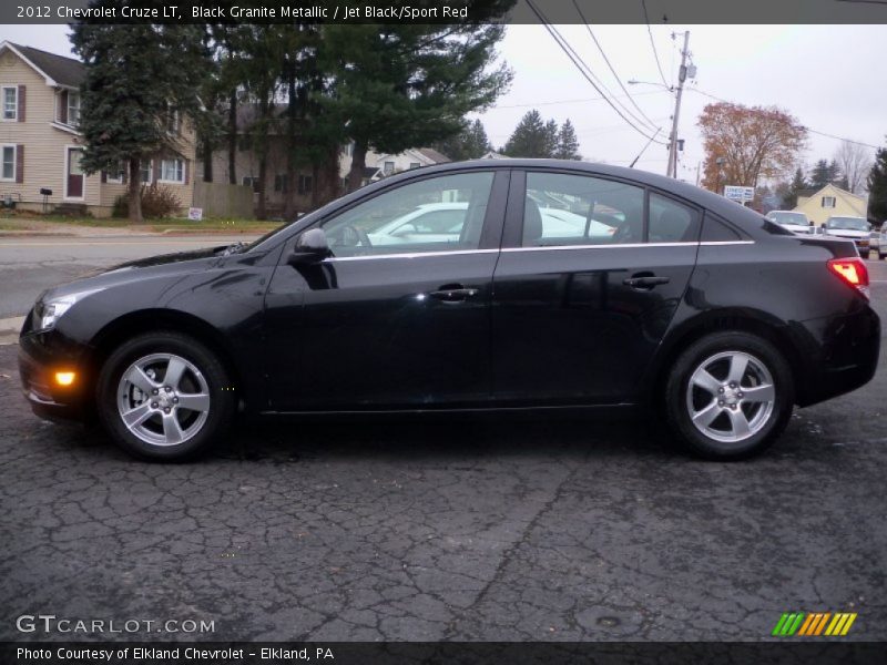 Black Granite Metallic / Jet Black/Sport Red 2012 Chevrolet Cruze LT