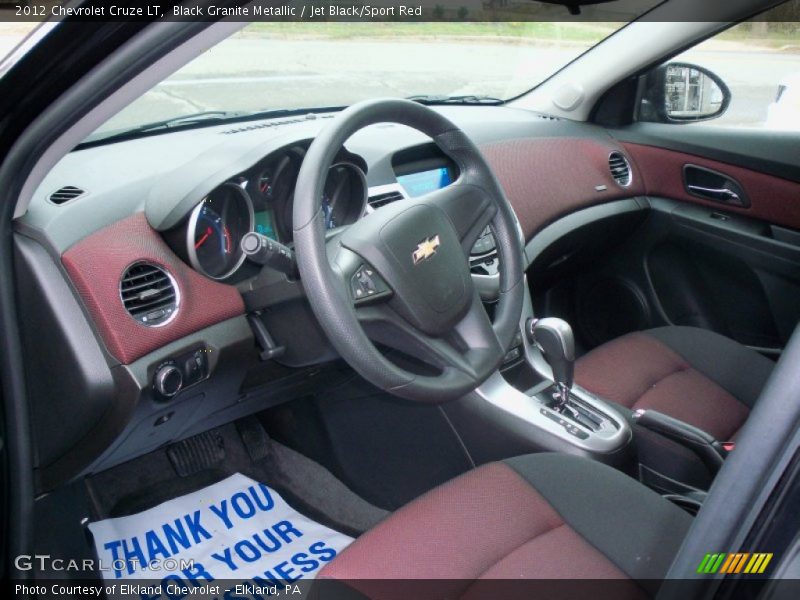 Black Granite Metallic / Jet Black/Sport Red 2012 Chevrolet Cruze LT