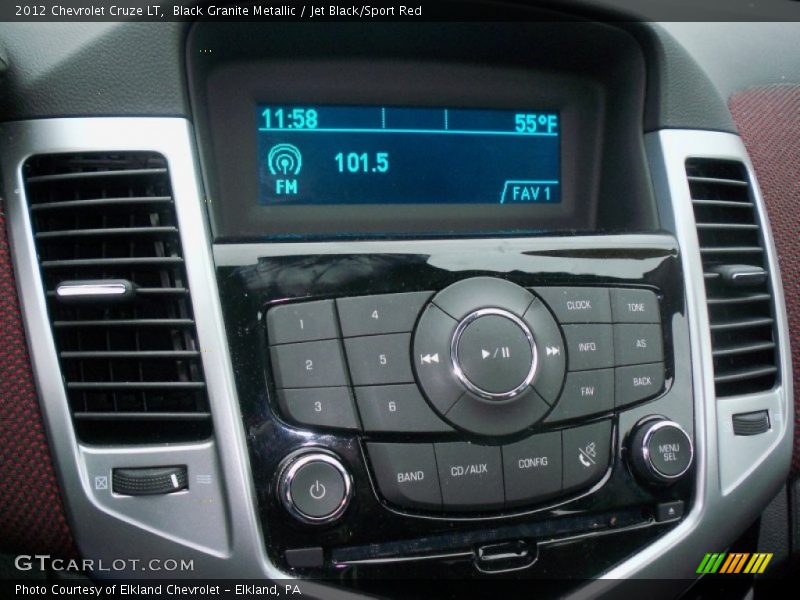 Black Granite Metallic / Jet Black/Sport Red 2012 Chevrolet Cruze LT