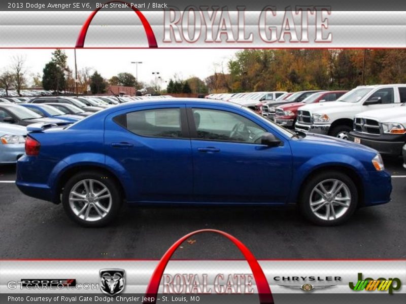 Blue Streak Pearl / Black 2013 Dodge Avenger SE V6