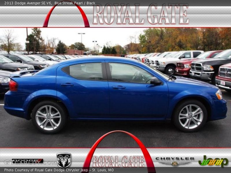 Blue Streak Pearl / Black 2013 Dodge Avenger SE V6
