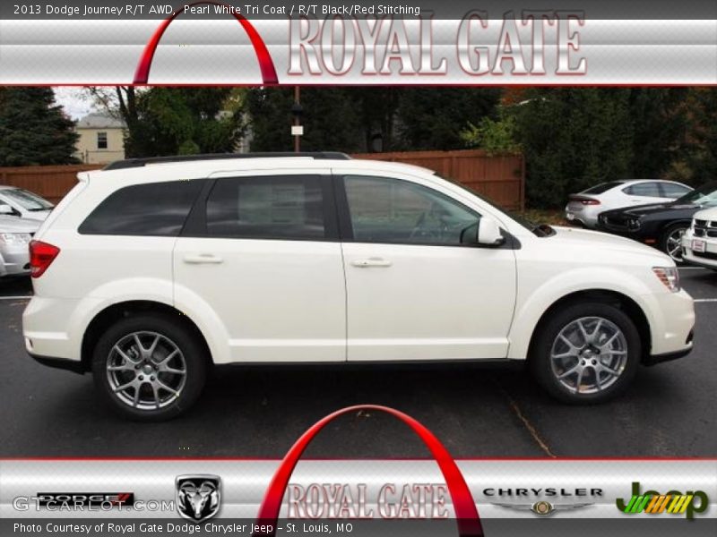 Pearl White Tri Coat / R/T Black/Red Stitching 2013 Dodge Journey R/T AWD