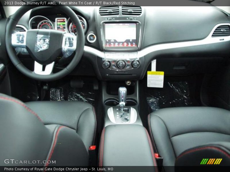 Pearl White Tri Coat / R/T Black/Red Stitching 2013 Dodge Journey R/T AWD