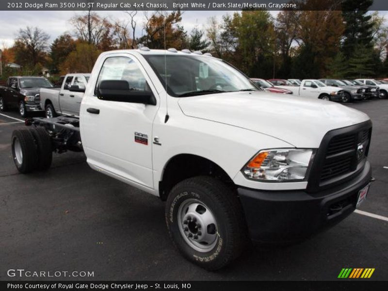 Bright White / Dark Slate/Medium Graystone 2012 Dodge Ram 3500 HD ST Regular Cab 4x4 Chassis