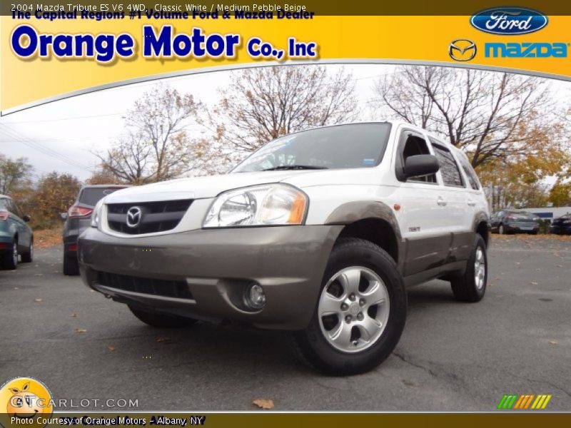 Classic White / Medium Pebble Beige 2004 Mazda Tribute ES V6 4WD