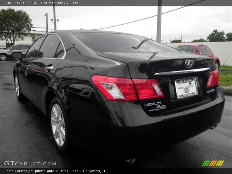 Obsidian Black / Black 2008 Lexus ES 350