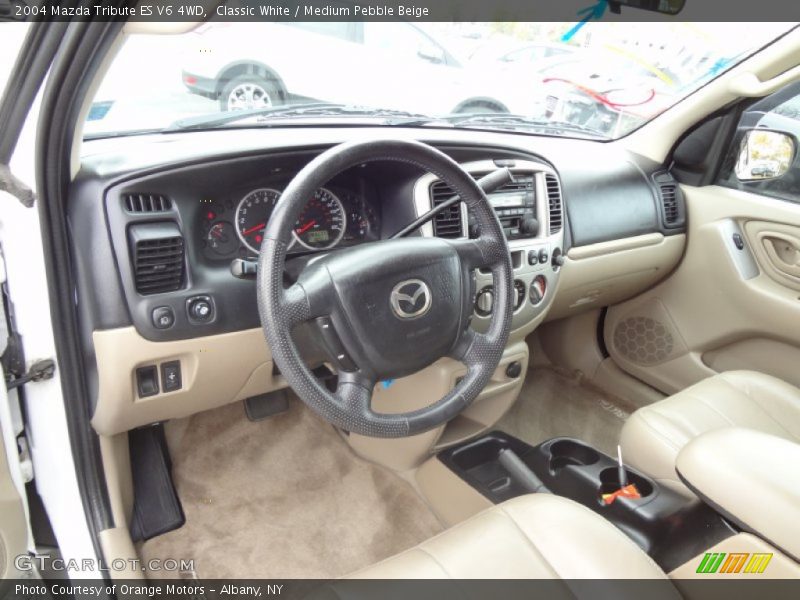 Classic White / Medium Pebble Beige 2004 Mazda Tribute ES V6 4WD