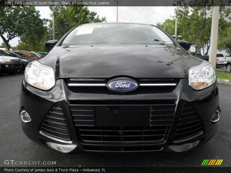 Black / Tuscany Red Leather 2012 Ford Focus SE Sport Sedan