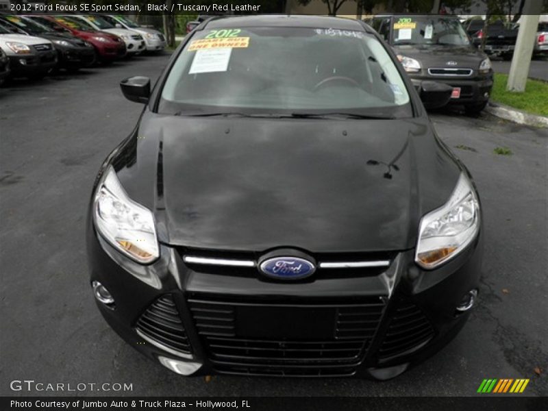 Black / Tuscany Red Leather 2012 Ford Focus SE Sport Sedan
