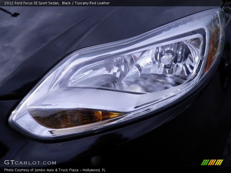 Black / Tuscany Red Leather 2012 Ford Focus SE Sport Sedan