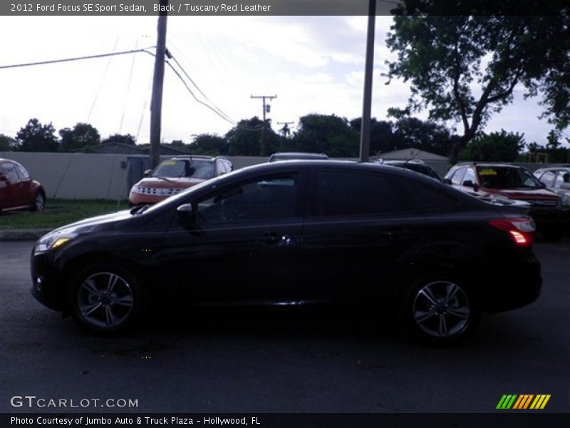 Black / Tuscany Red Leather 2012 Ford Focus SE Sport Sedan