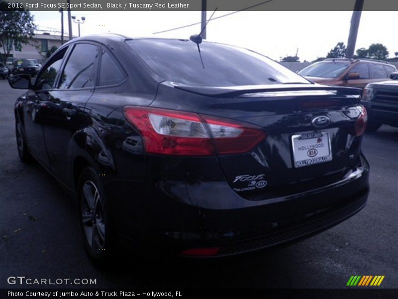 Black / Tuscany Red Leather 2012 Ford Focus SE Sport Sedan