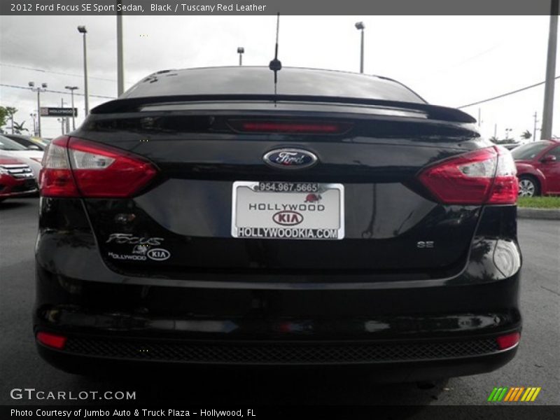 Black / Tuscany Red Leather 2012 Ford Focus SE Sport Sedan