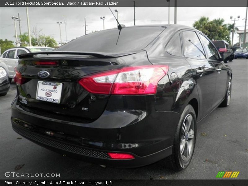 Black / Tuscany Red Leather 2012 Ford Focus SE Sport Sedan