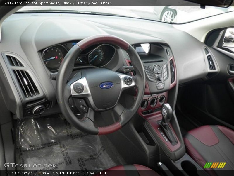 Tuscany Red Leather Interior - 2012 Focus SE Sport Sedan 
