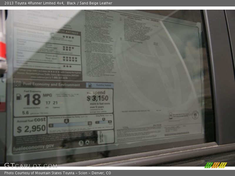Black / Sand Beige Leather 2013 Toyota 4Runner Limited 4x4