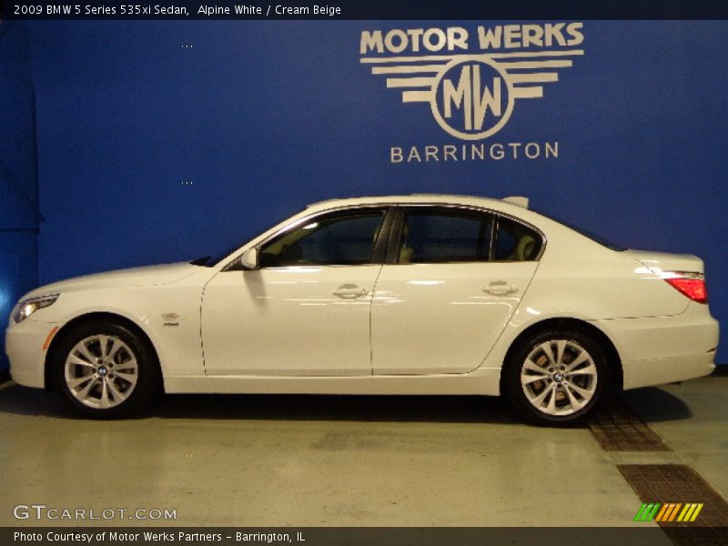 Alpine White / Cream Beige 2009 BMW 5 Series 535xi Sedan