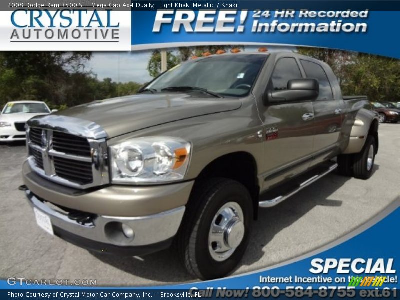 Light Khaki Metallic / Khaki 2008 Dodge Ram 3500 SLT Mega Cab 4x4 Dually