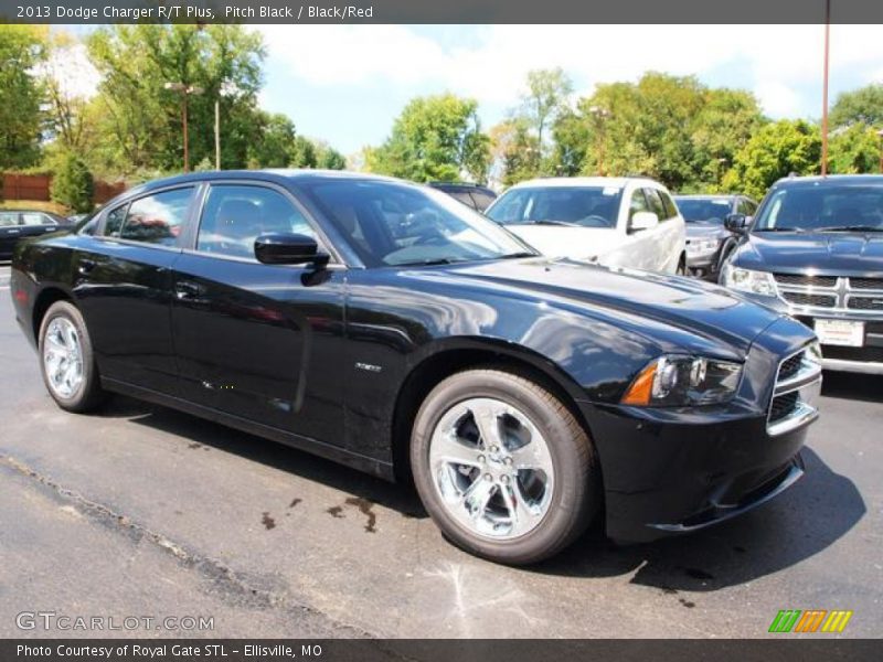 Pitch Black / Black/Red 2013 Dodge Charger R/T Plus