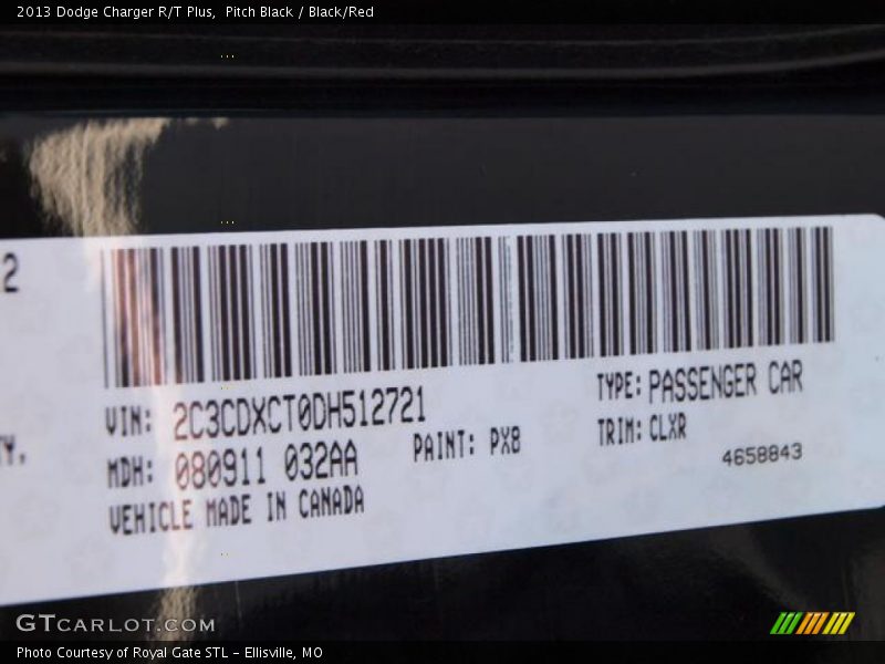 Pitch Black / Black/Red 2013 Dodge Charger R/T Plus