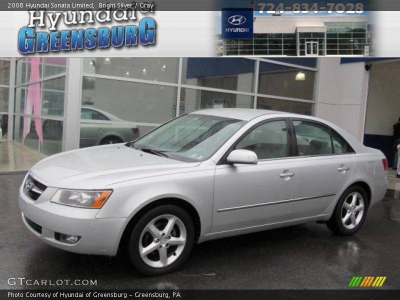 Bright Silver / Gray 2008 Hyundai Sonata Limited