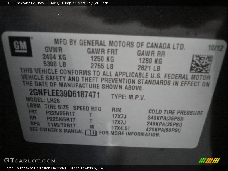 Tungsten Metallic / Jet Black 2013 Chevrolet Equinox LT AWD