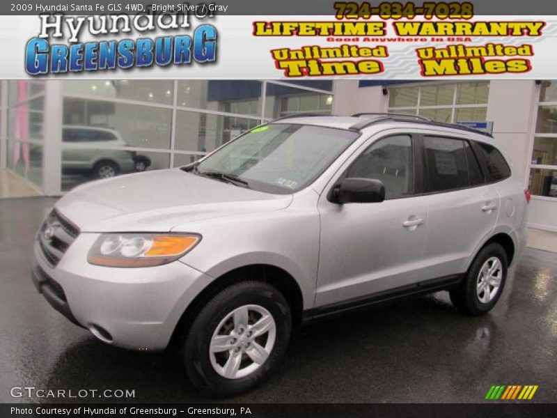 Bright Silver / Gray 2009 Hyundai Santa Fe GLS 4WD