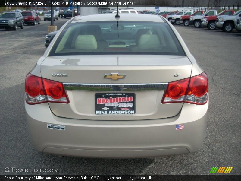 Gold Mist Metallic / Cocoa/Light Neutral Leather 2011 Chevrolet Cruze LT