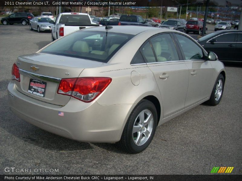 Gold Mist Metallic / Cocoa/Light Neutral Leather 2011 Chevrolet Cruze LT