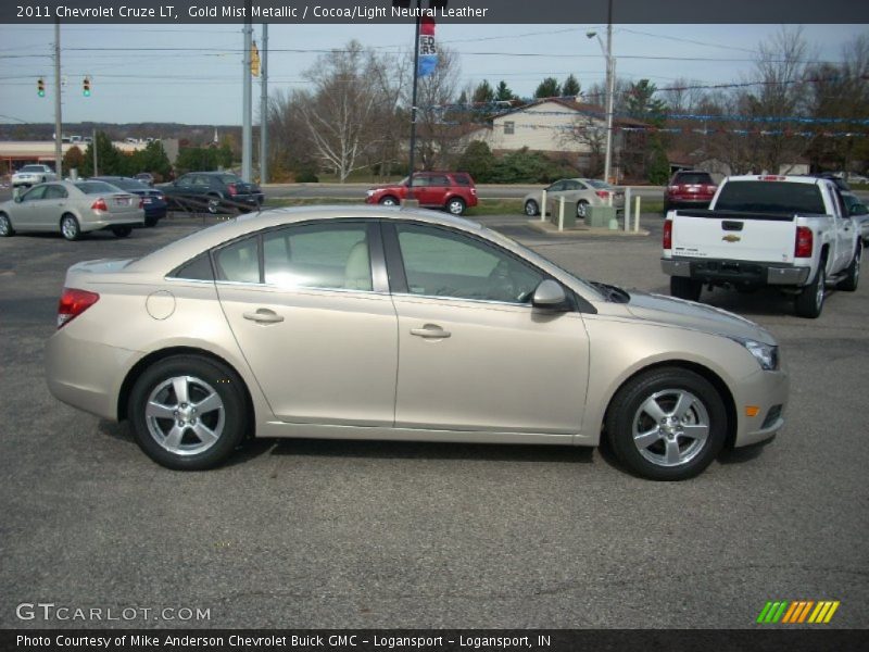 Gold Mist Metallic / Cocoa/Light Neutral Leather 2011 Chevrolet Cruze LT