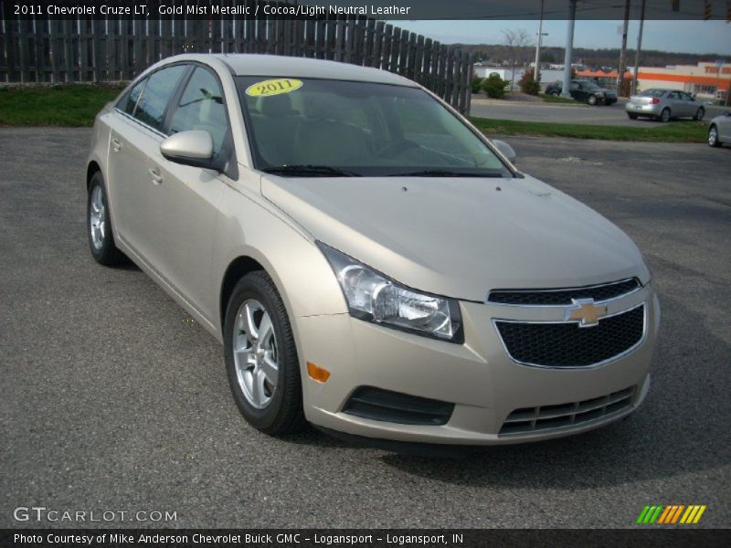 Gold Mist Metallic / Cocoa/Light Neutral Leather 2011 Chevrolet Cruze LT