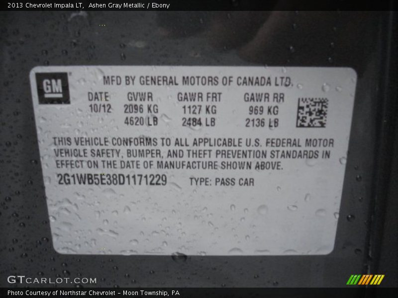 Ashen Gray Metallic / Ebony 2013 Chevrolet Impala LT