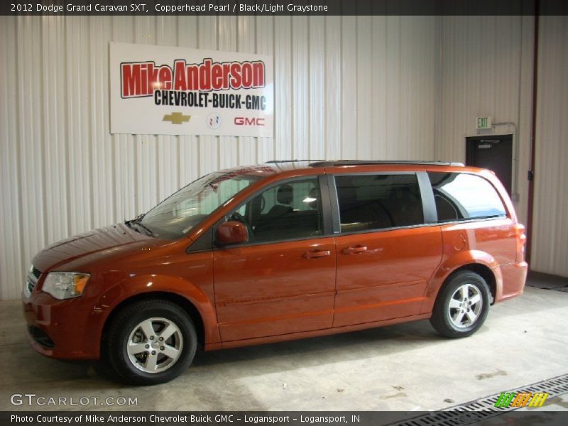 Copperhead Pearl / Black/Light Graystone 2012 Dodge Grand Caravan SXT
