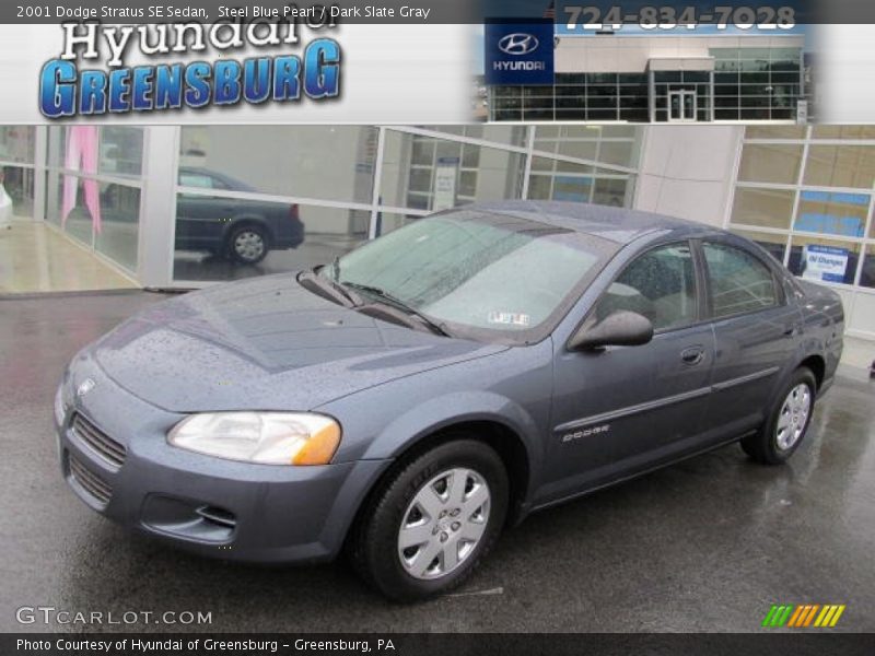 Steel Blue Pearl / Dark Slate Gray 2001 Dodge Stratus SE Sedan