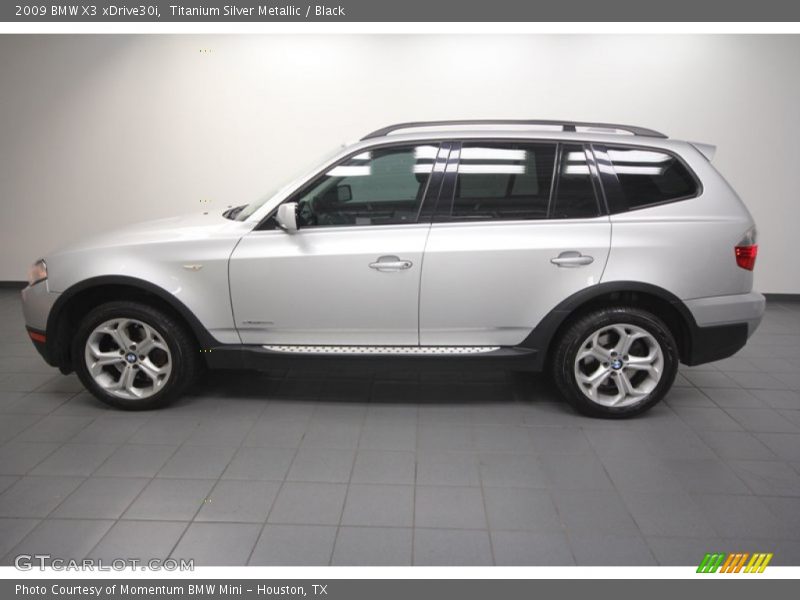 Titanium Silver Metallic / Black 2009 BMW X3 xDrive30i