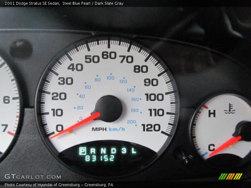 Steel Blue Pearl / Dark Slate Gray 2001 Dodge Stratus SE Sedan