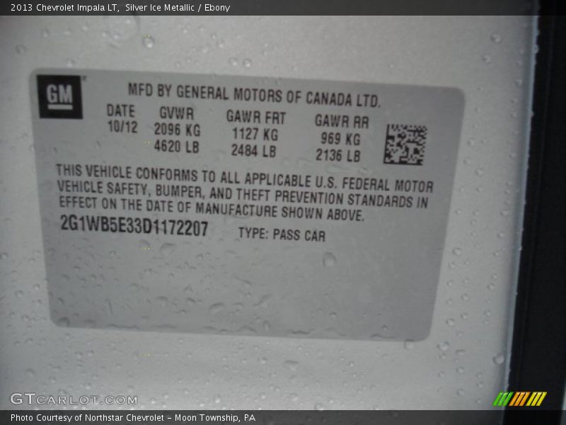 Silver Ice Metallic / Ebony 2013 Chevrolet Impala LT