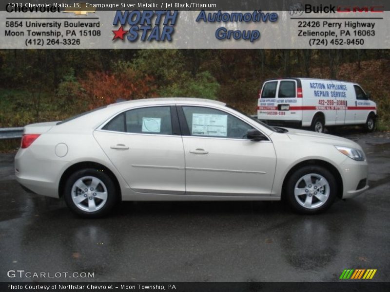 Champagne Silver Metallic / Jet Black/Titanium 2013 Chevrolet Malibu LS