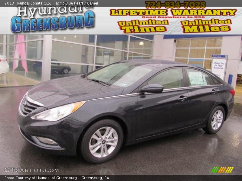 Pacific Blue Pearl / Camel 2013 Hyundai Sonata GLS