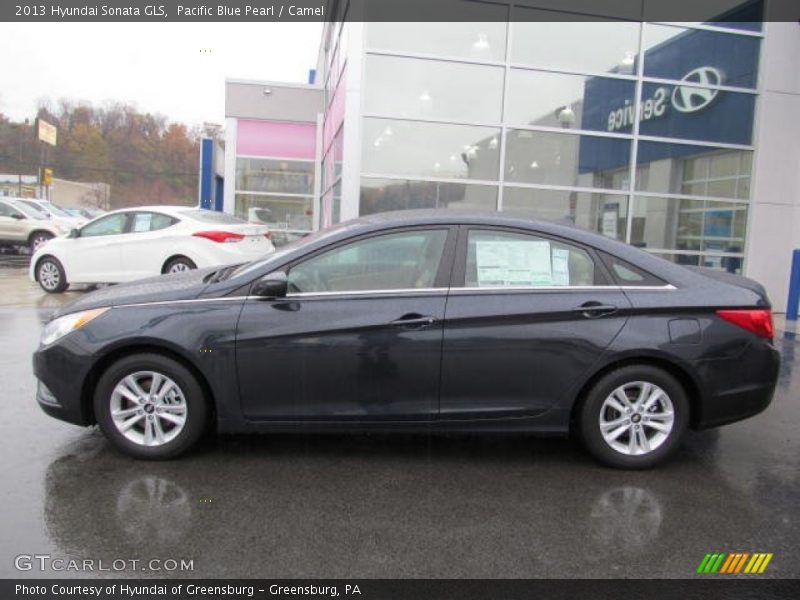 Pacific Blue Pearl / Camel 2013 Hyundai Sonata GLS