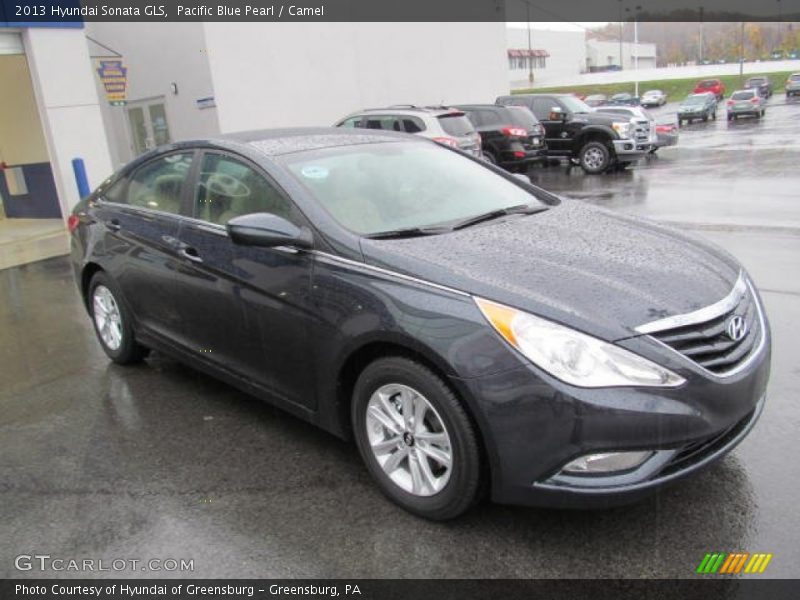 Pacific Blue Pearl / Camel 2013 Hyundai Sonata GLS