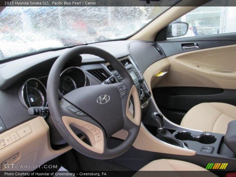 Pacific Blue Pearl / Camel 2013 Hyundai Sonata GLS