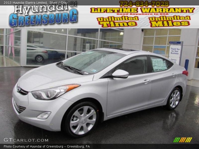 Silver / Gray 2013 Hyundai Elantra Limited